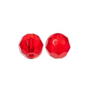 Zeck Faceted Glass Beads Red 6mm