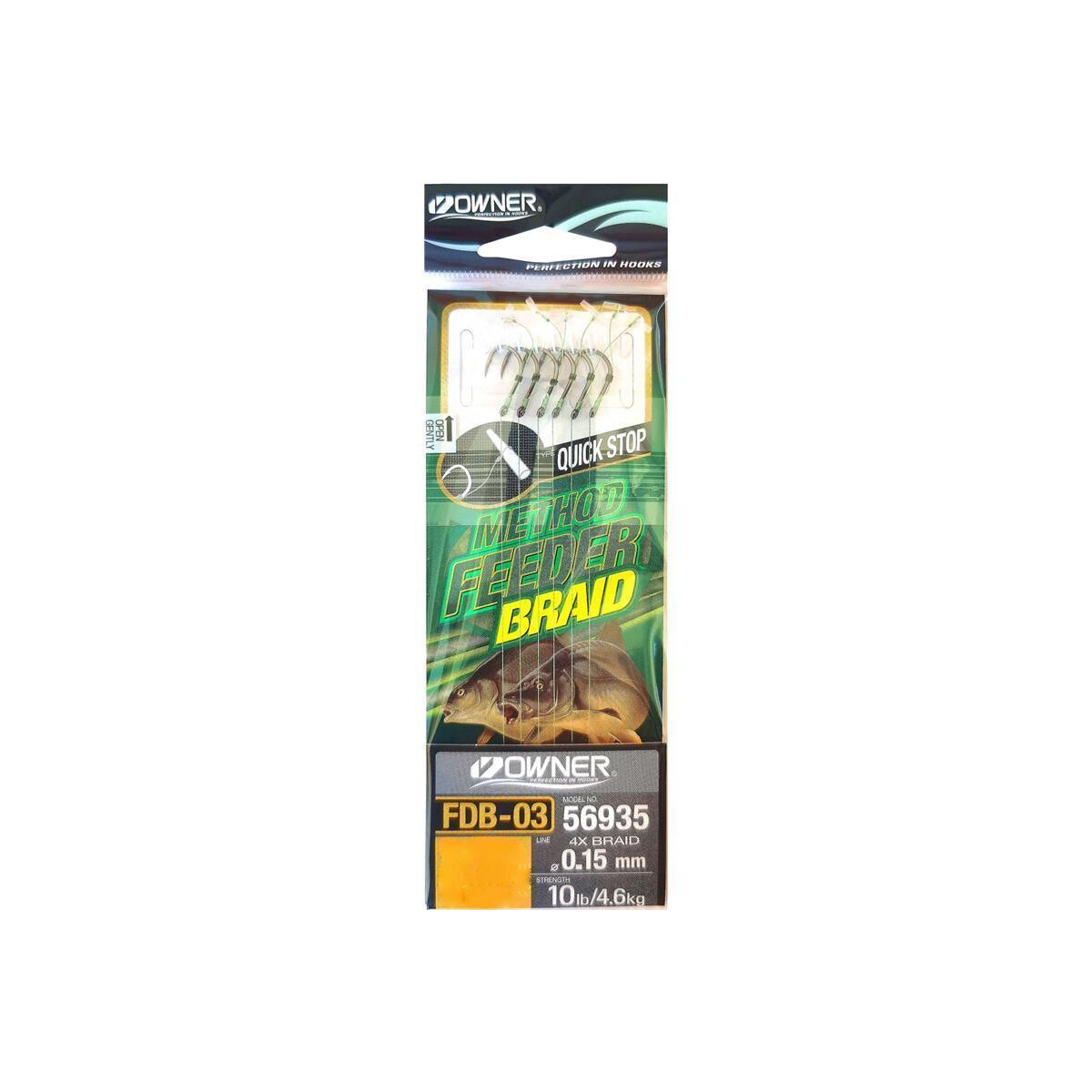 Owner Method Feeder Haken mit geflochtener Schnur - Quick Stop Gr. 12