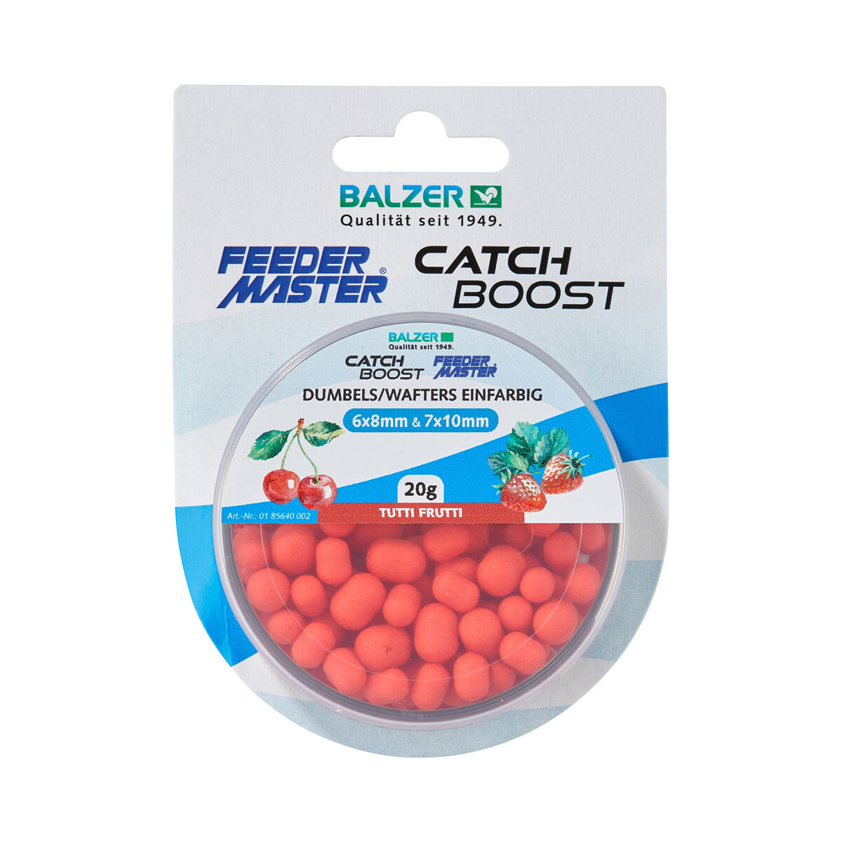 Balzer Einfarbige Dumbells (Wafter) 6x8mm und 7x10mm gemischt, Rot-Tutti Frutti